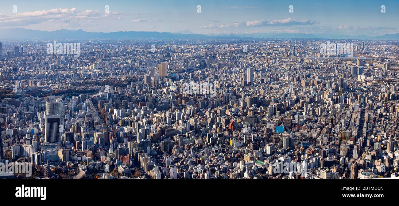 Japon, Tokyo City, Panorama, Taito et Arakawa Ku Banque D'Images