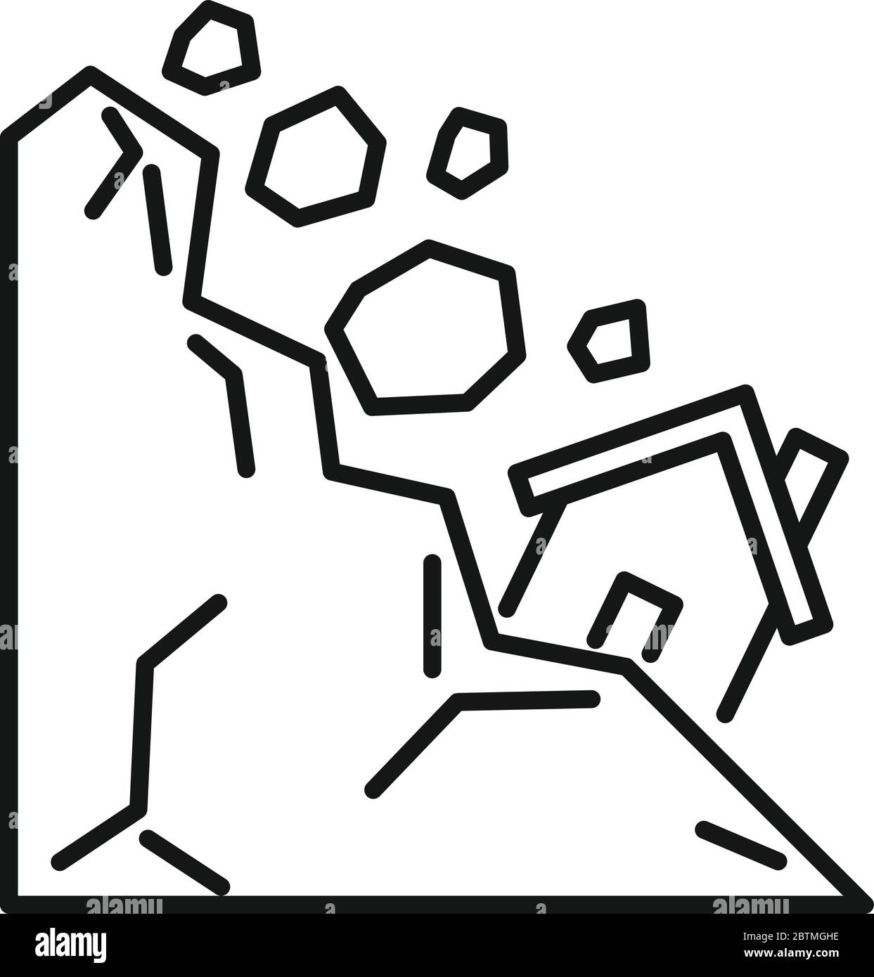 Icône de glissement naturel. Contour naturel Landslide vector icône pour la conception de sites Web isolé sur fond blanc Illustration de Vecteur