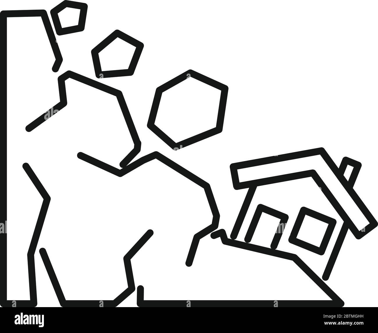 Icône de glissement de terrain en pente. Icône vectorielle de glissement de terrain de colline pour la conception de sites Web isolée sur fond blanc Illustration de Vecteur