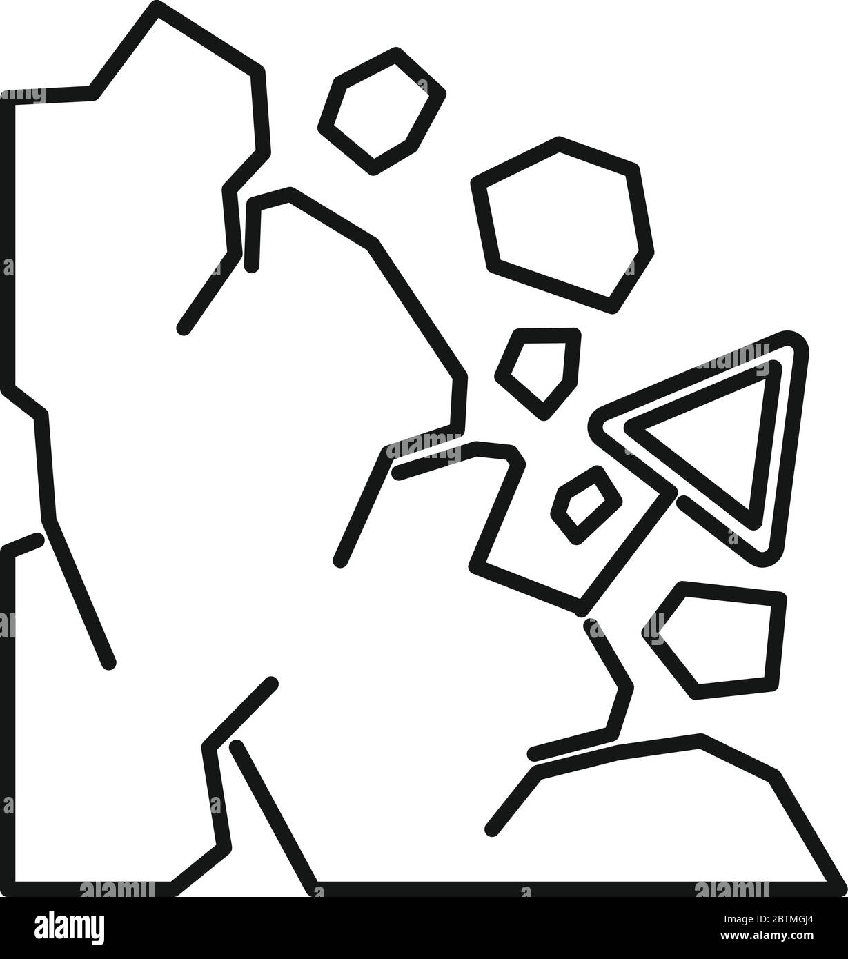 Icône de glissement de terrain descendant. Contour descendant icône de vecteur de glissement pour la conception de Web isolée sur fond blanc Illustration de Vecteur