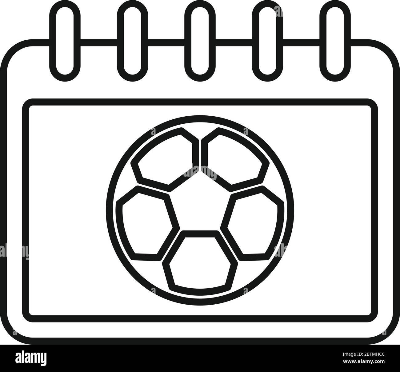 Icône du calendrier football. Outline football calendrier vector icône pour le web design isolé sur fond blanc Illustration de Vecteur