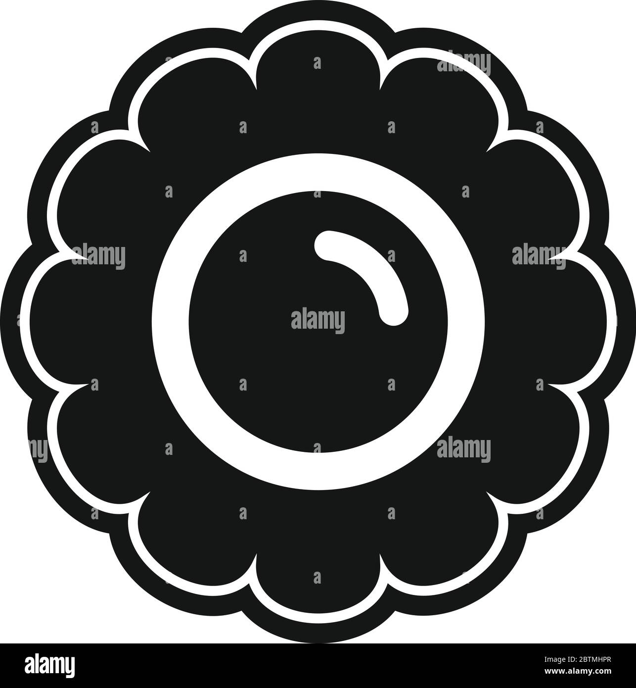 Icône en forme de biscuit à fleurs. Illustration simple de l'icône vecteur de biscuit de fleur pour la conception de Web isolée sur fond blanc Illustration de Vecteur