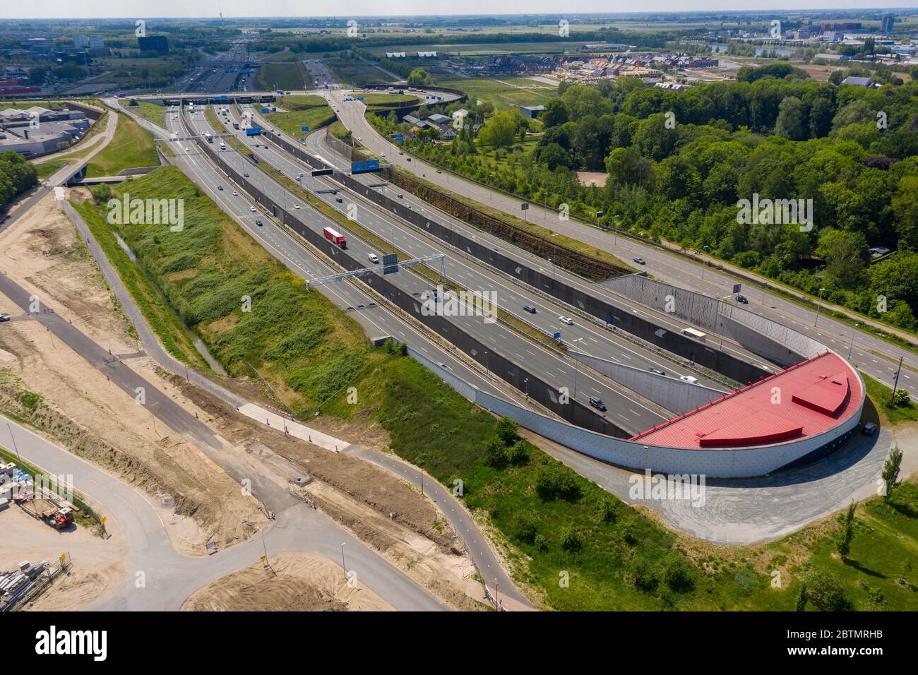 Utrecht, Utrecht / pays-Bas - 27 mai 2020: Vue aérienne du tunnel Leidsche Rijn Utrecht, pays-Bas Banque D'Images