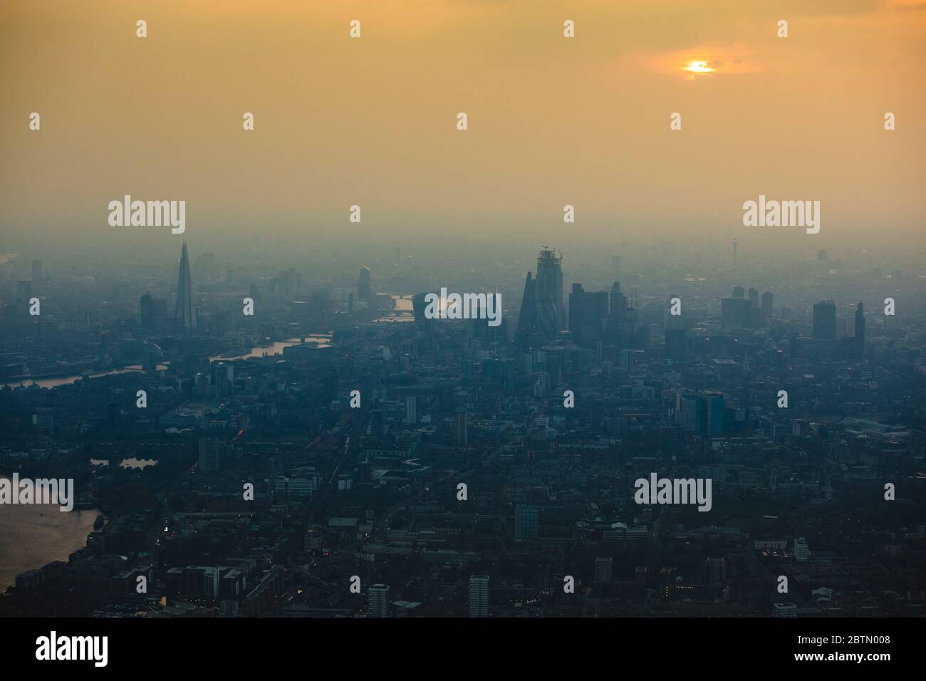 Skyline de Londres à Dusk Banque D'Images