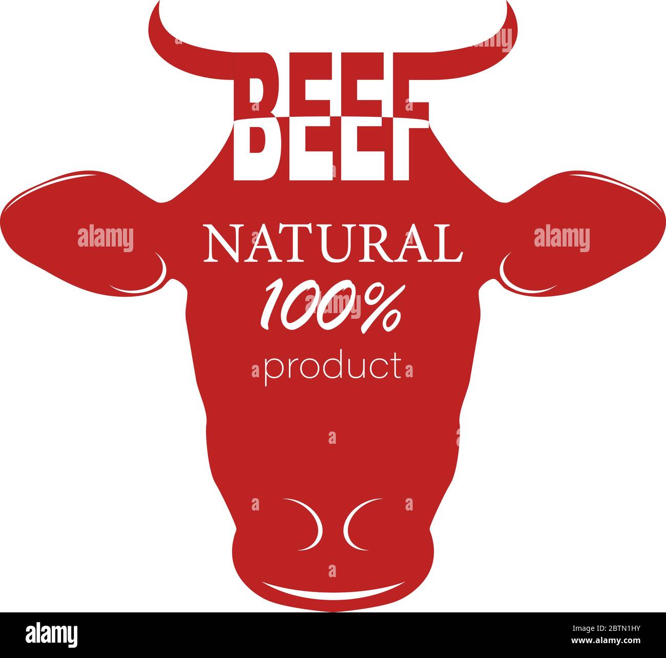 Logo Le bœuf frais, vache, produit naturel sur un fond blanc - vector illustration Illustration de Vecteur