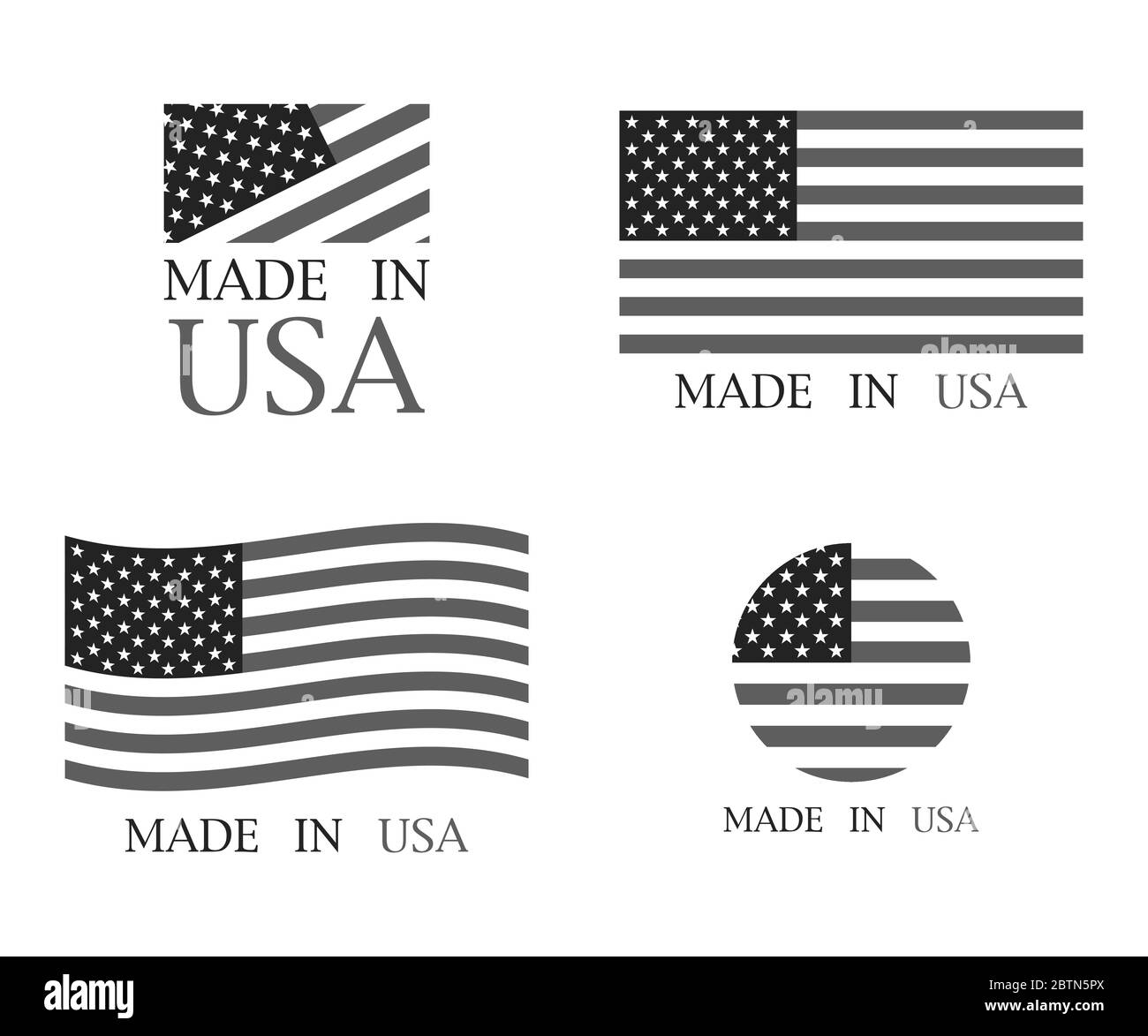 Fabriqué aux États-Unis avec une bannière sur fond blanc. Illustration vectorielle Illustration de Vecteur