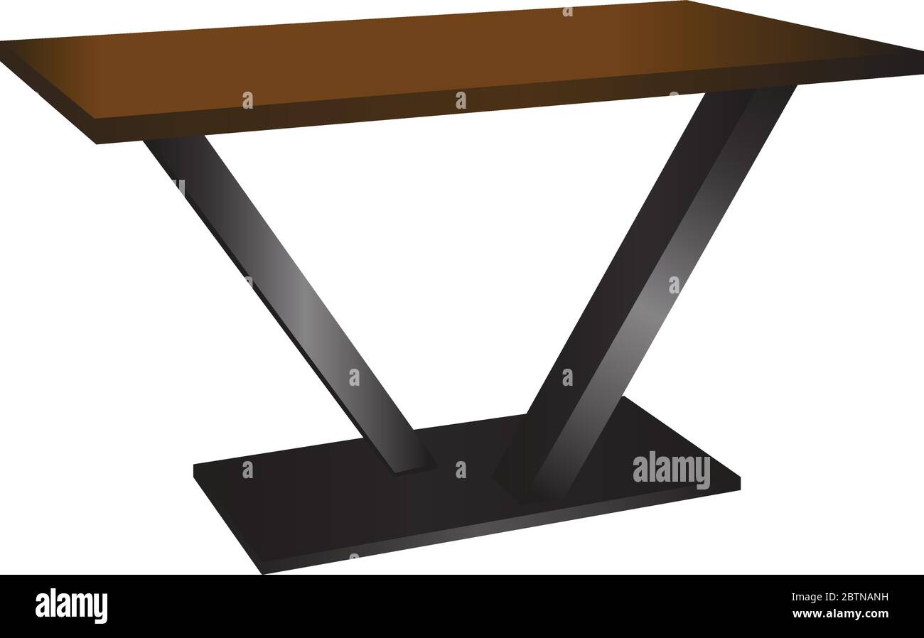 Design moderne de petite table, composé de fer et de bois Illustration de Vecteur