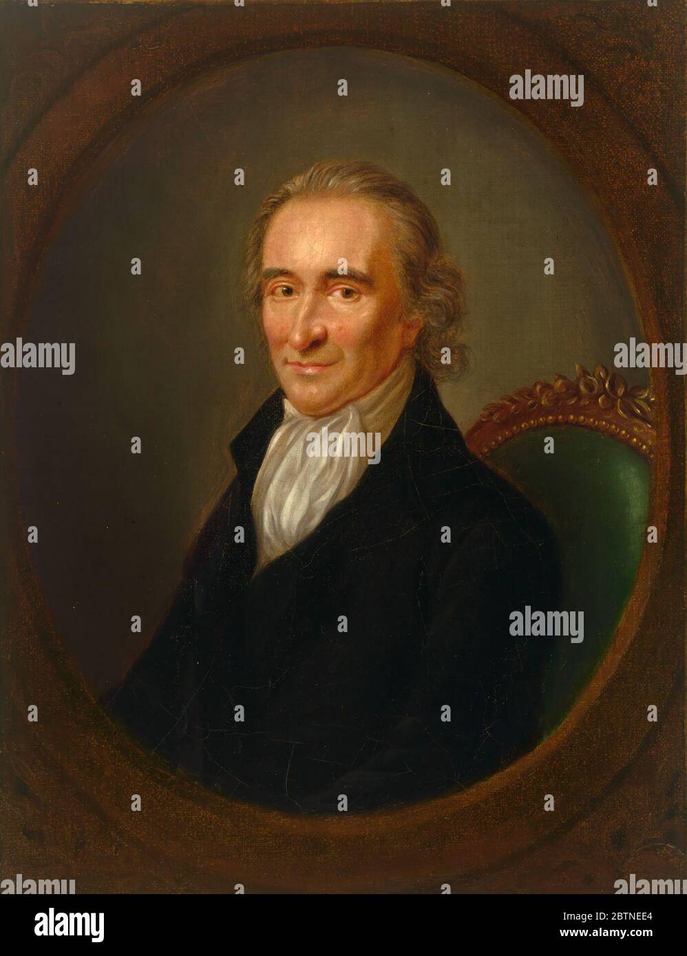 Thomas Paine. Avant le début du règne de la terreur en 1793, Laurent Dabos, un artiste de Toulouse entreprit (apparemment pour la gravure) de petits portraits pleine longueur de douze sommités de la Révolution française-Thomas Paine, le seul non-Français parmi eux. Banque D'Images