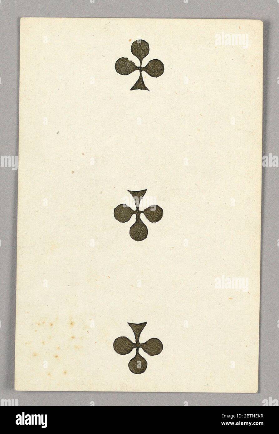 Trois de clubs de jeu de jeu ImperialSecond EmpireNapoleon III. Recherche en ProgressTrée de Clubs de jeu de cartes à jouer 'jeu impérial–second Empire–Napoléon III'. Banque D'Images