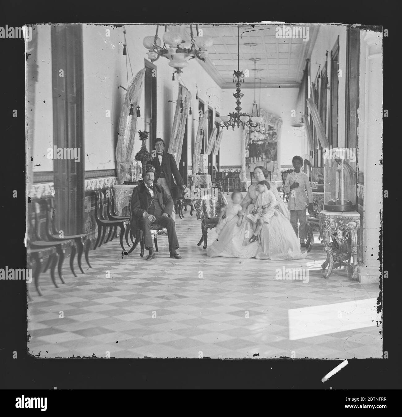 Portrait de famille non identifié. Banque D'Images