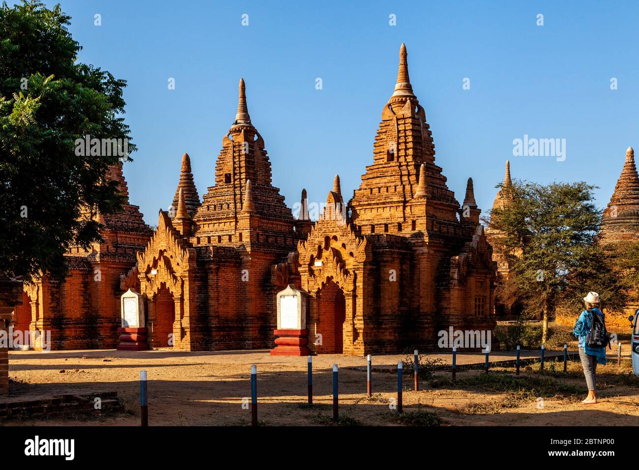 Pagodes et stupas anciennes dans la zone archéologique de Bagan, Bagan, région de Mandalay, Myanmar. Banque D'Images