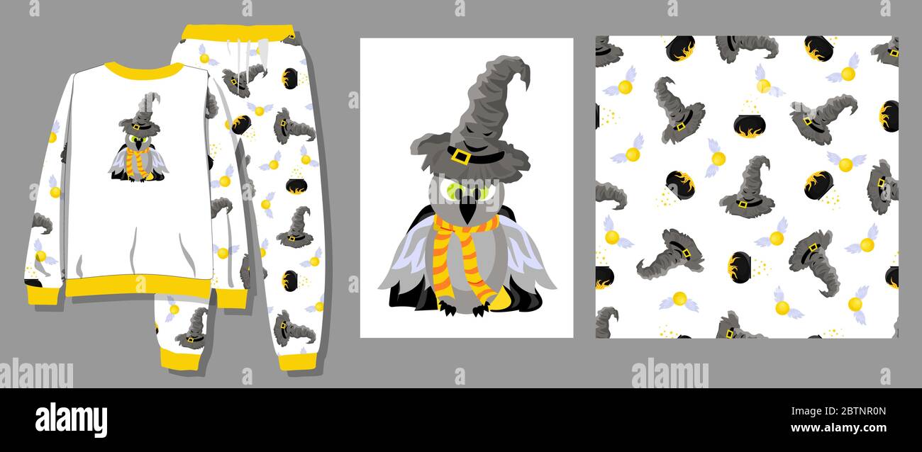 Imprime Amusant Pour Les Vetements De Bebe Chapeau De Conversation Personnage De Film Harry Potter Un Element Magique Les Vetements De Wizard Motif T Shirt Illustration Vectorielle Prete Image Vectorielle Stock Alamy