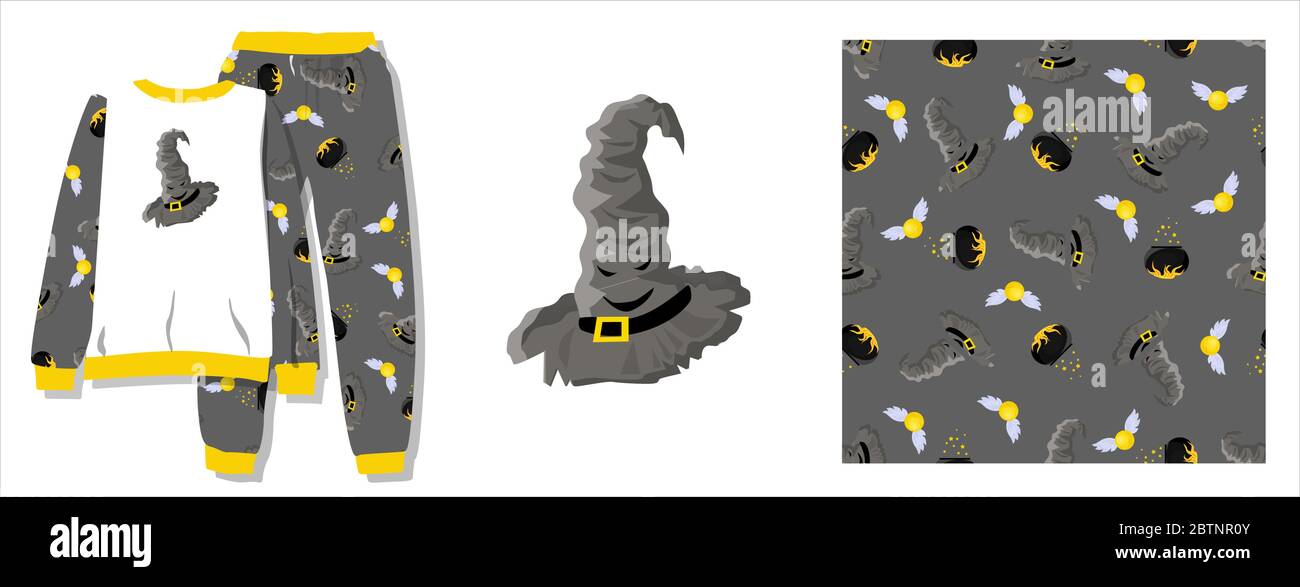 Imprime Amusant Pour Les Vetements De Bebe Chapeau De Conversation Personnage De Film Harry Potter Un Element Magique Les Vetements De Wizard Motif T Shirt Illustration Vectorielle Prete Image Vectorielle Stock Alamy