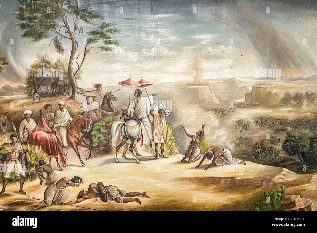 Peinture au Musée ethnologique d'Addis Abeba, Éthiopie, Afrique Banque D'Images