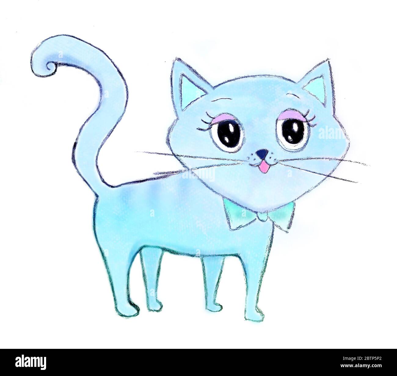 chat bleu de conte de fées mignon - caractère isolé Banque D'Images