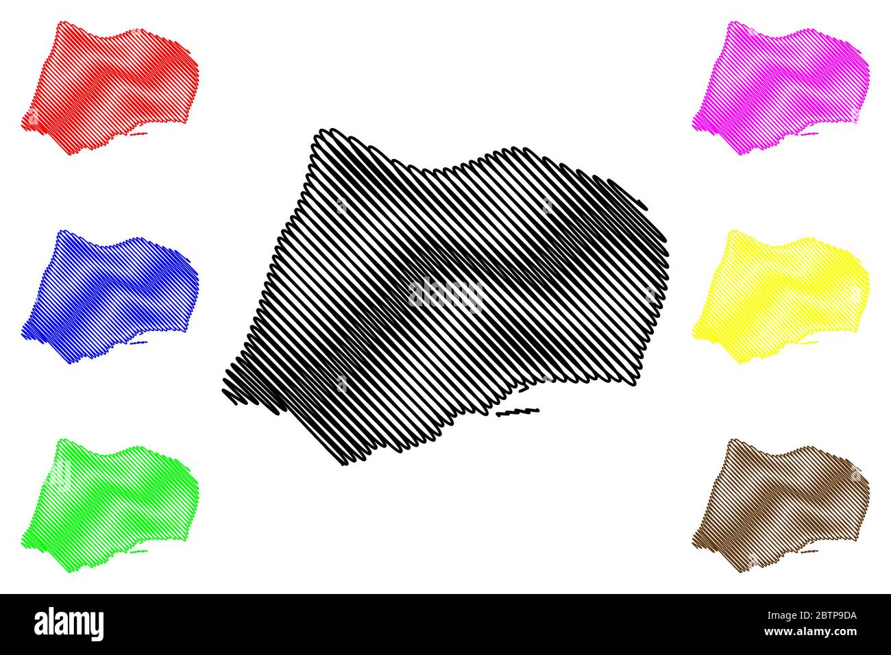 Funchal City (République portugaise, Portugal, île de Madère) illustration vectorielle de carte, esquisse de griffonnage carte de la ville de Funchal Illustration de Vecteur