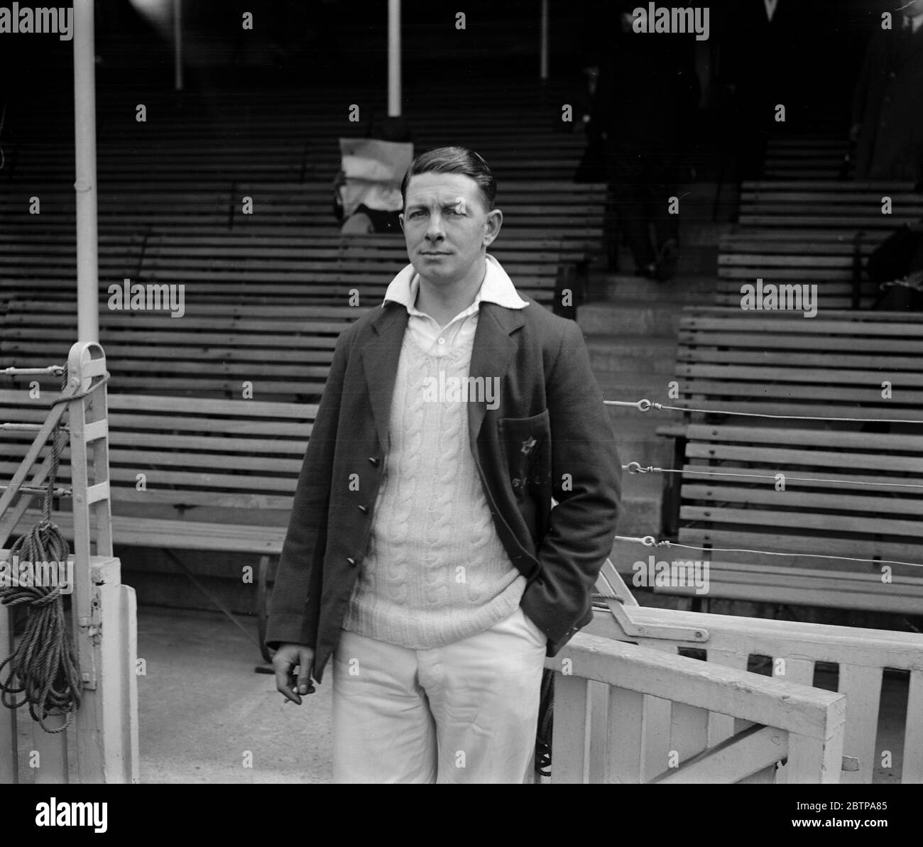 John Bell Glamorgan batteur . Mai 1928 Banque D'Images