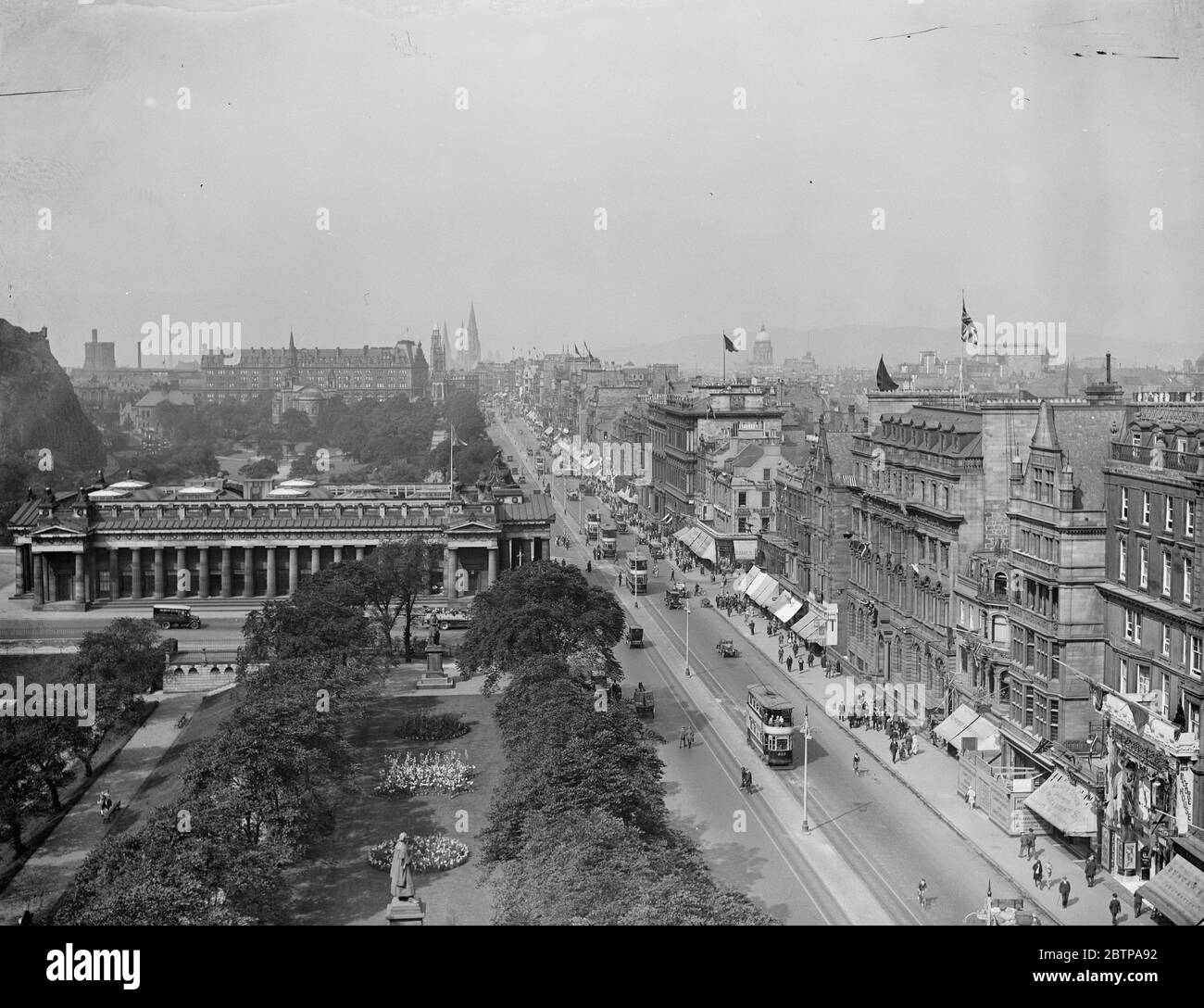 Édimbourg . Princess Street , Écosse . Banque D'Images