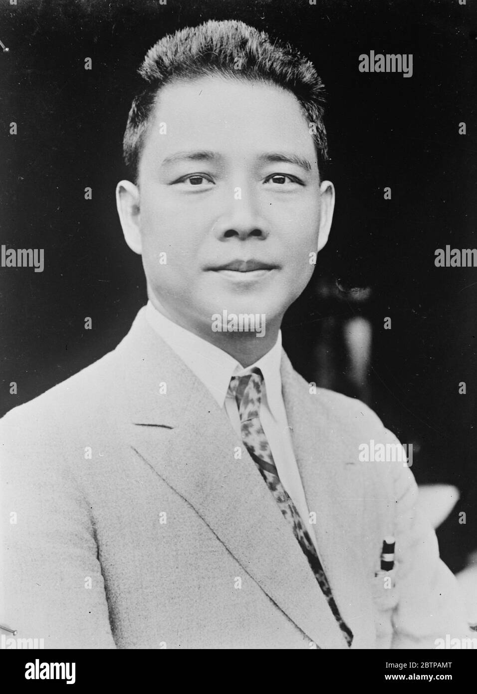 M. Wang Ching Wei . Ancien Président du Parti central du Kuominsang . 1929 Banque D'Images