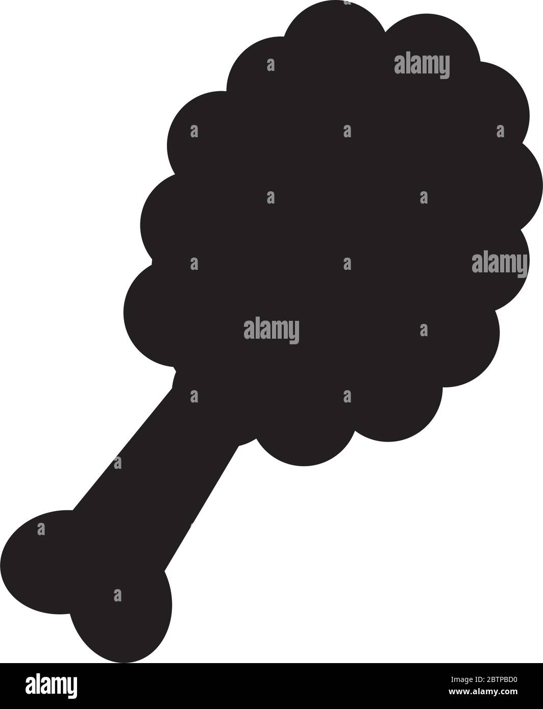 icône de cuisse de poulet sur fond blanc, style silhouette, illustration vectorielle Illustration de Vecteur