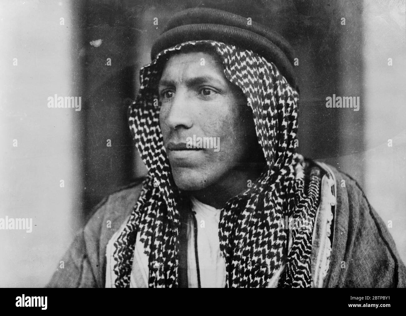 Les troubles en Arabie . Ibn Hamit , le Chef du désert et hors-la-loi , qui harrage les forces d'Ibn SUD , et qui a également déclaré une guerre sainte contre les Mohammads dans les territoires britanniques mandatés d'Irak et de Trans Jordania . Mai 1931 Banque D'Images
