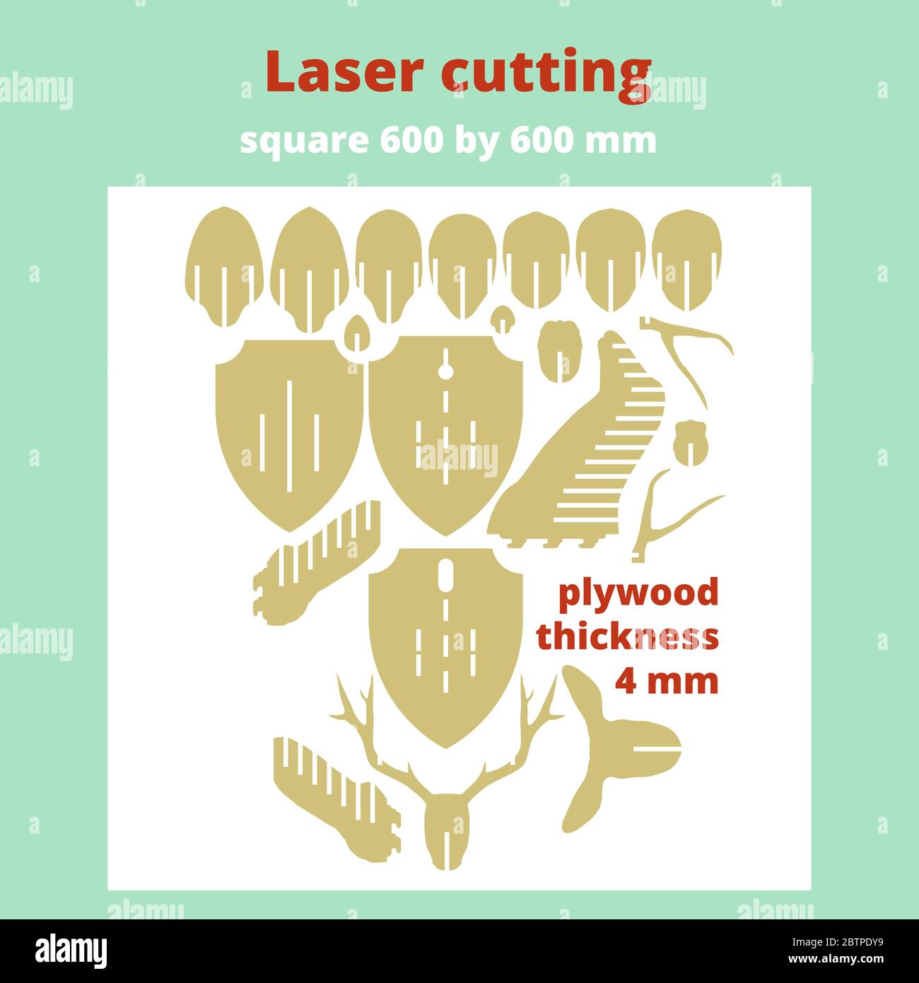 Disposition pour la coupe au laser de la tête d'un cerf Illustration de Vecteur