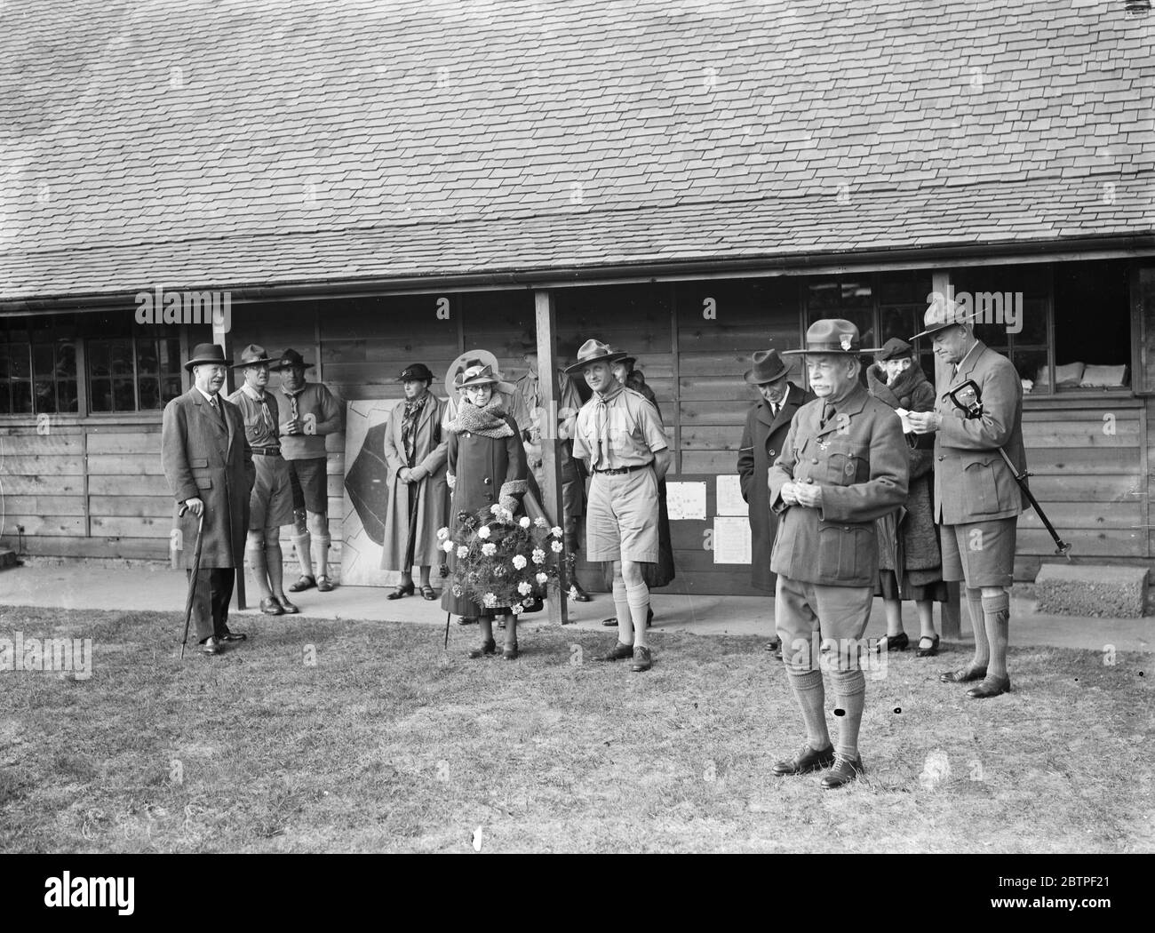 Siège des Scouts à Downe . Parler aux scouts . 1936 Banque D'Images