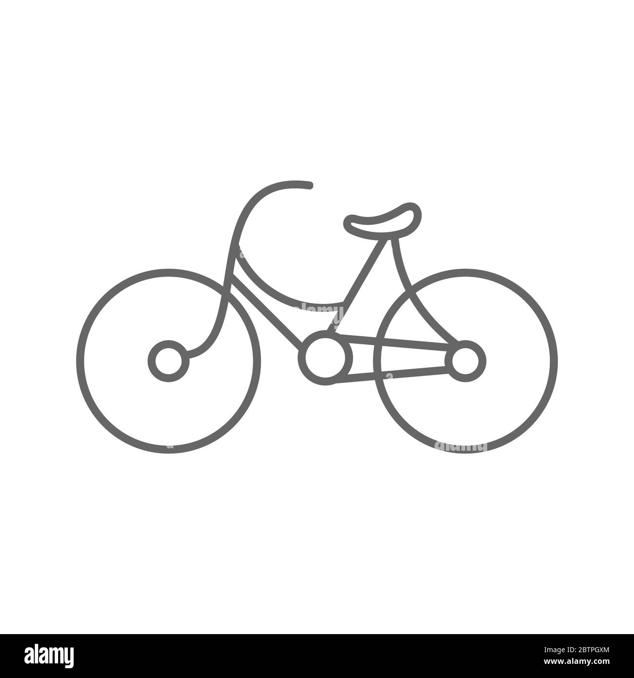 Joli vélo vintage. Concept de transport urbain. Vélo à l'ancienne. Un mode de vie sain et durable. Icône de ligne grise sur fond blanc. Illustration de Vecteur