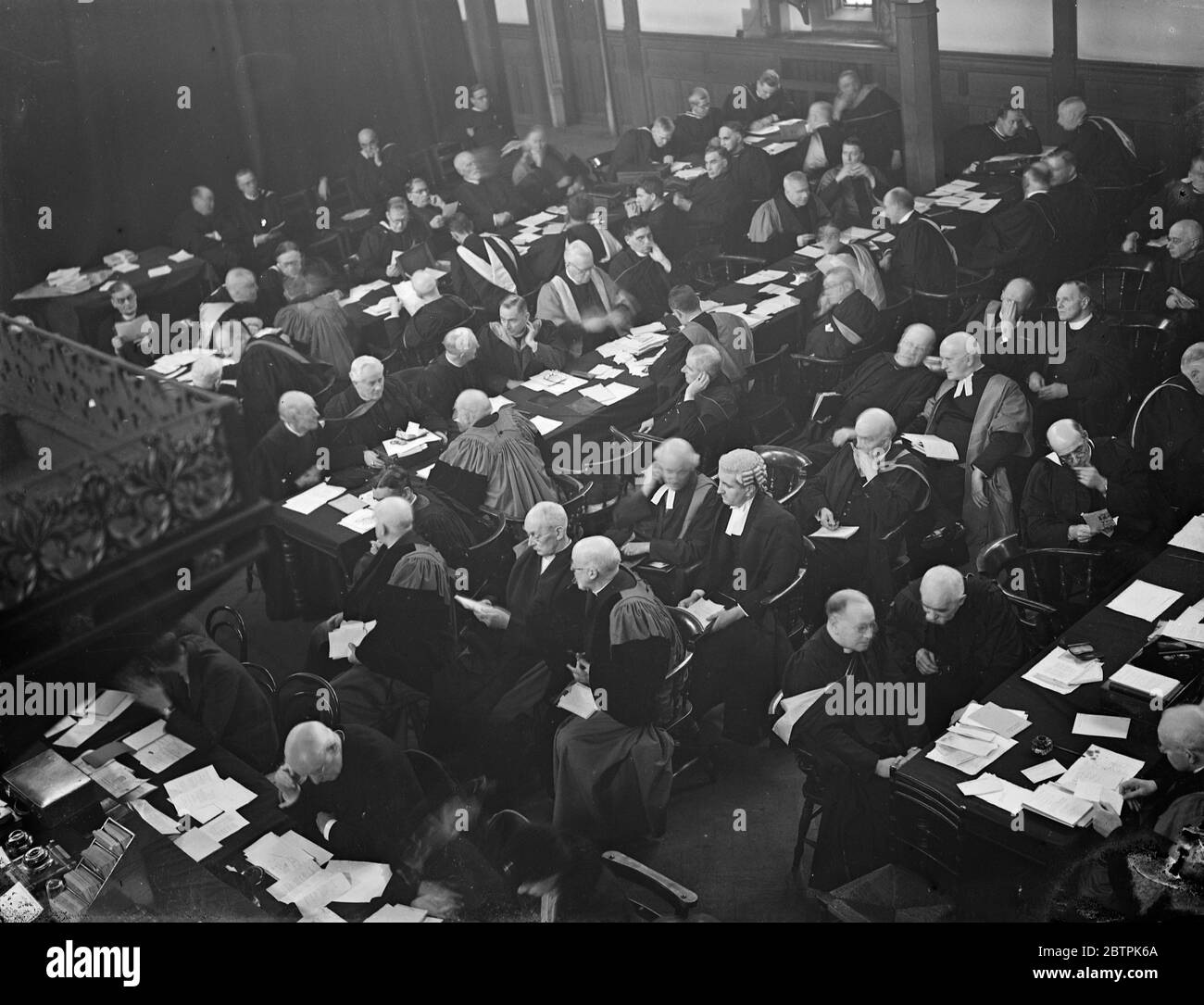 Ouverture de la convocation de Canterbury . La séance de la Chambre basse de la convocation en cours à la Maison de l'Église , Westminster . Dr Kidd est le Prolocator . 23 janvier 1935 Banque D'Images