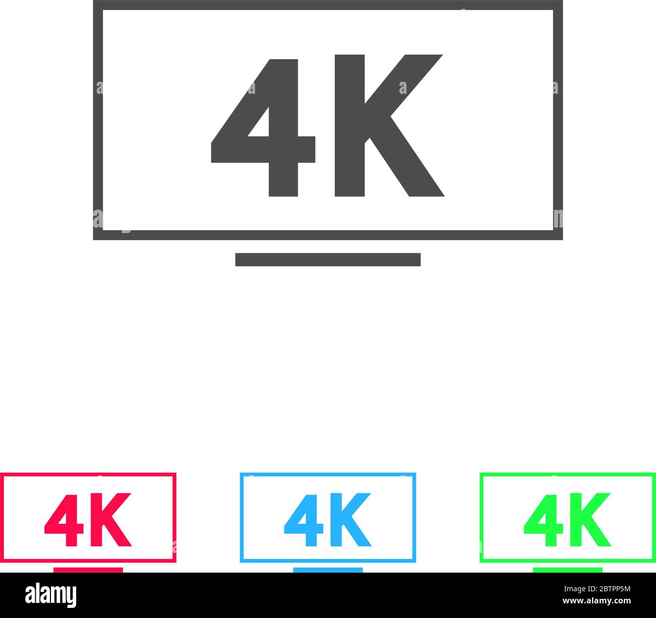 LCD 4k Icon Flat. Pictogramme de couleur sur fond blanc. Symbole d'illustration vectorielle et icônes bonus Illustration de Vecteur