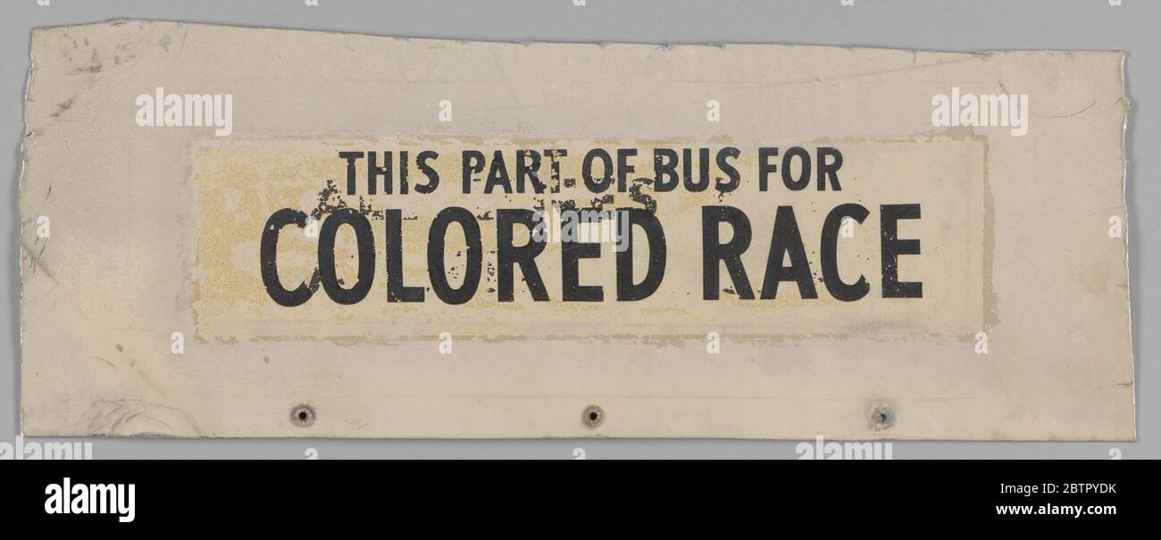 Panneau depuis le bus séparé Nashville numéro 351. En 1960, les étudiants ont planifié, coordonné et mis en œuvre des manifestations contre la ségrégation dans les installations publiques en orchestrant des boycotts d'autobus, des lignes de piquetage et des sit-ins. Banque D'Images