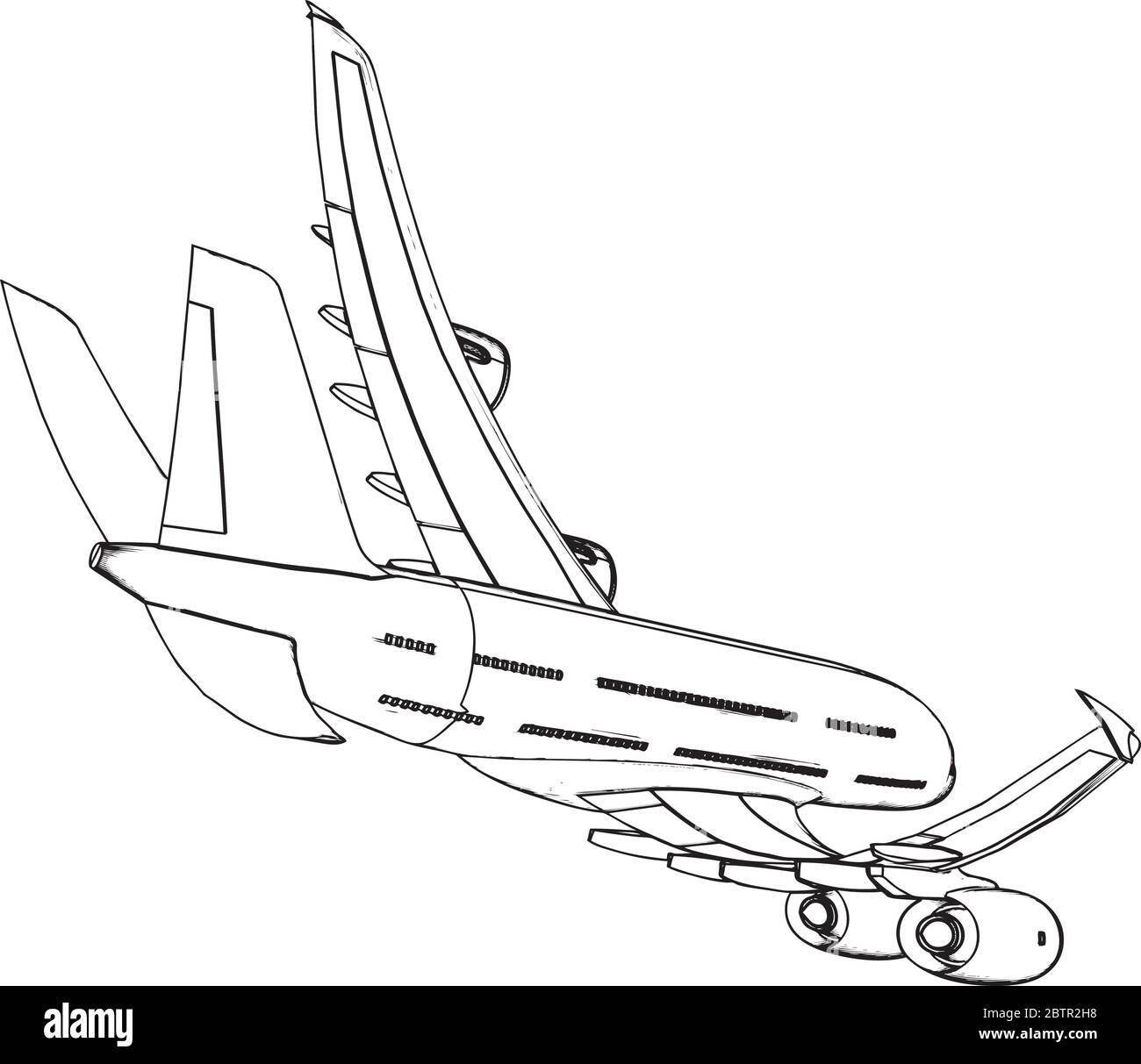 Avion commercial vue latérale volet d'aile oiseau comme vecteur. Illustration de Vecteur