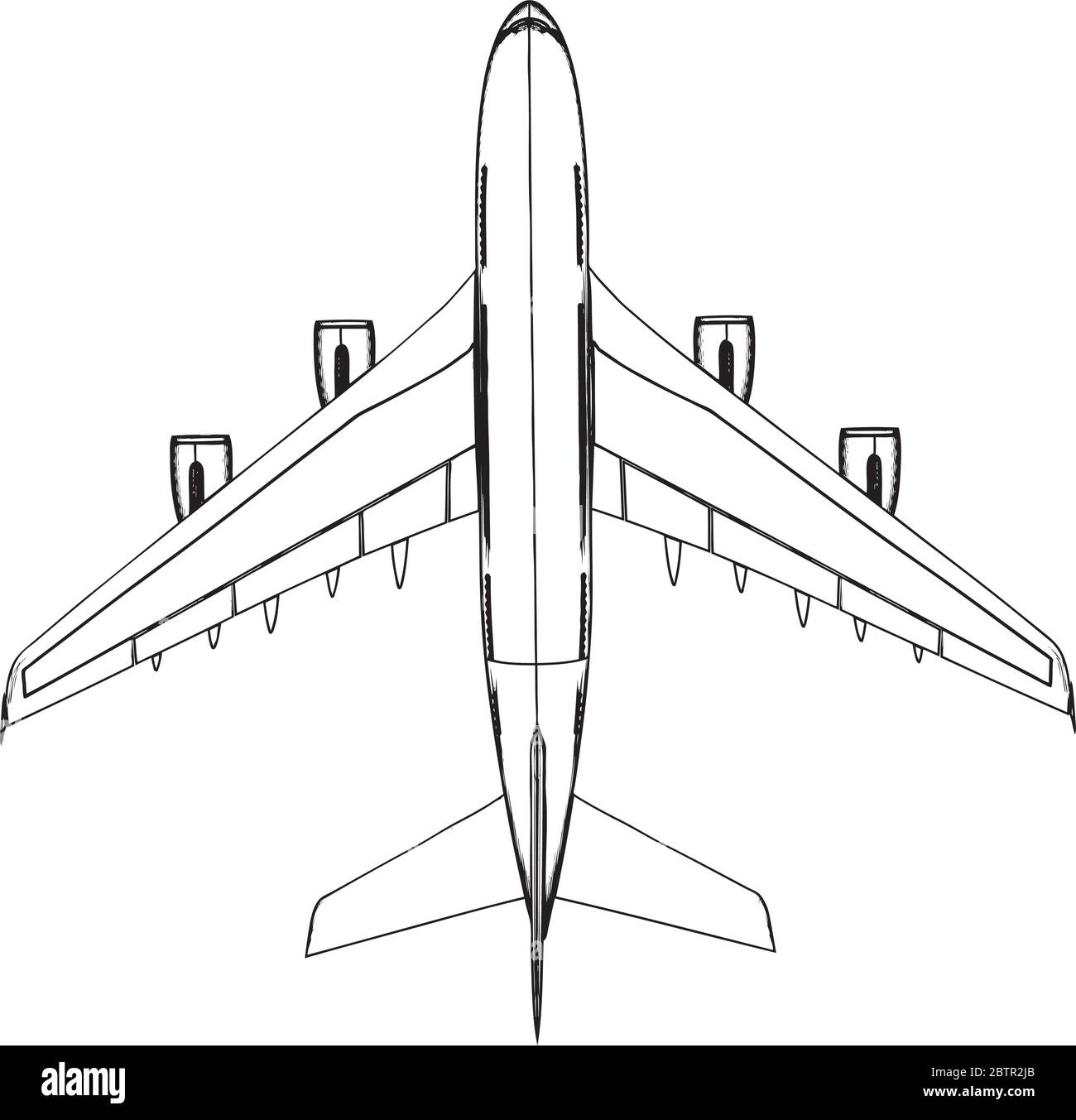 Vecteur de vue de dessus droit pour avion de tourisme commercial. Illustration de Vecteur