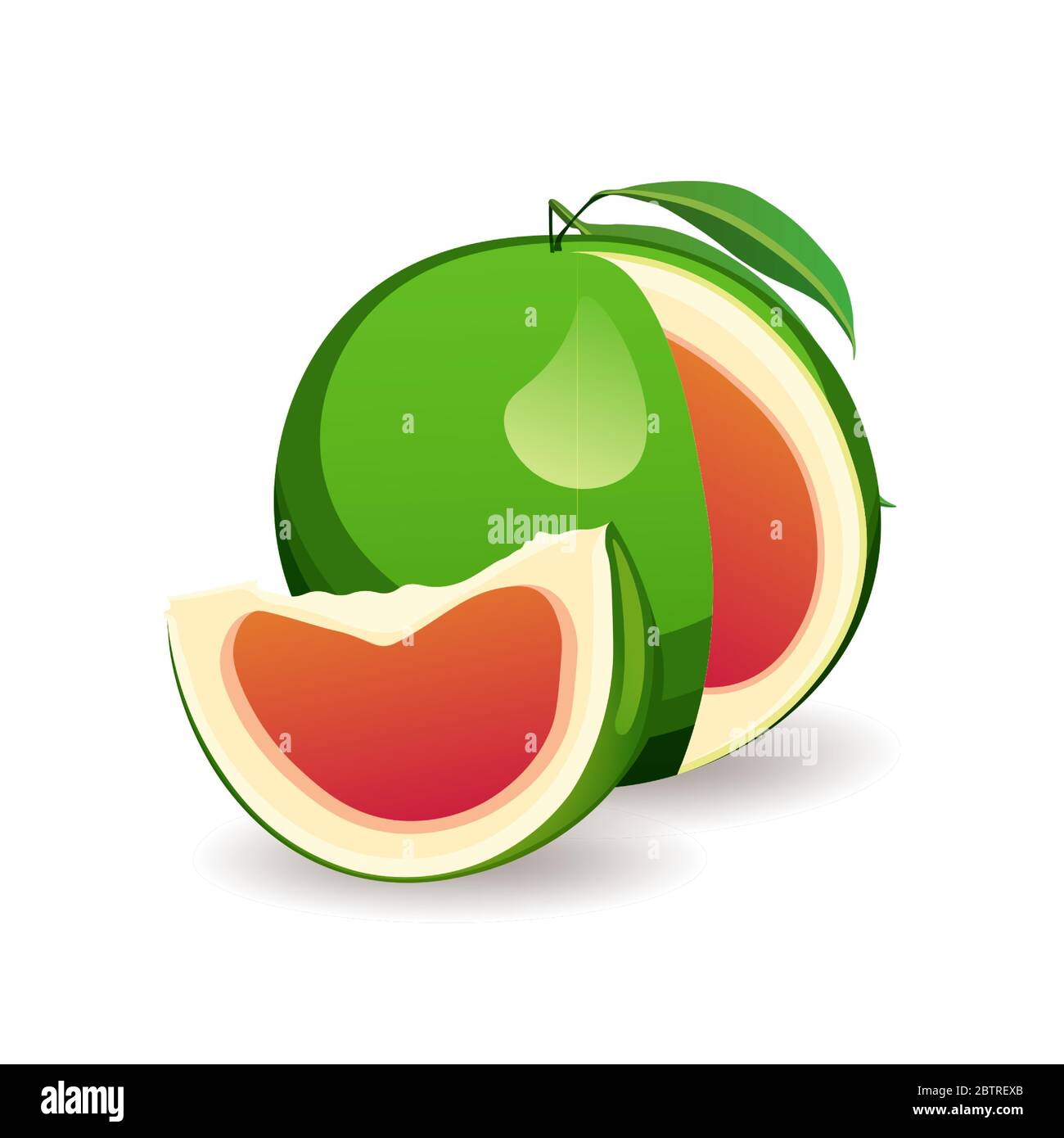 Pomelo délicieux isolé sur fond blanc. Fruits exotiques biologiques