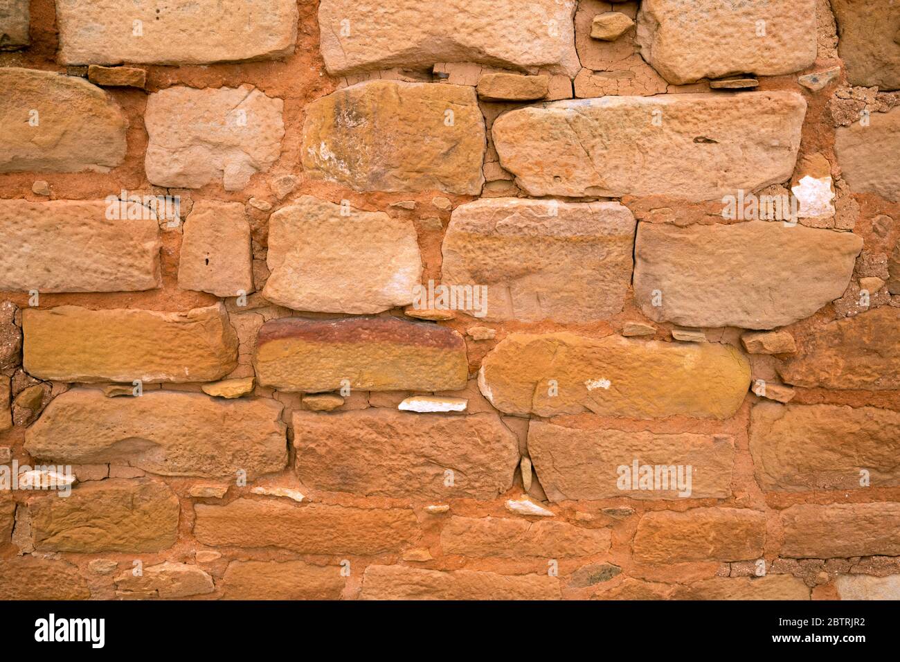 CO00260-00...COLORADO - UN mur au Temple du Soleil avec les pierres fossettes et la maçonnerie soignée, conservé au parc national de Mesa Verde. Banque D'Images