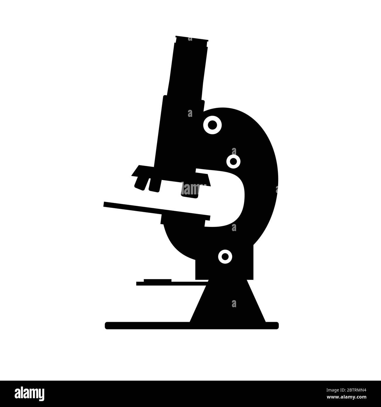 icône de microscope noir silhouette vectorielle sur un blanc Illustration de Vecteur