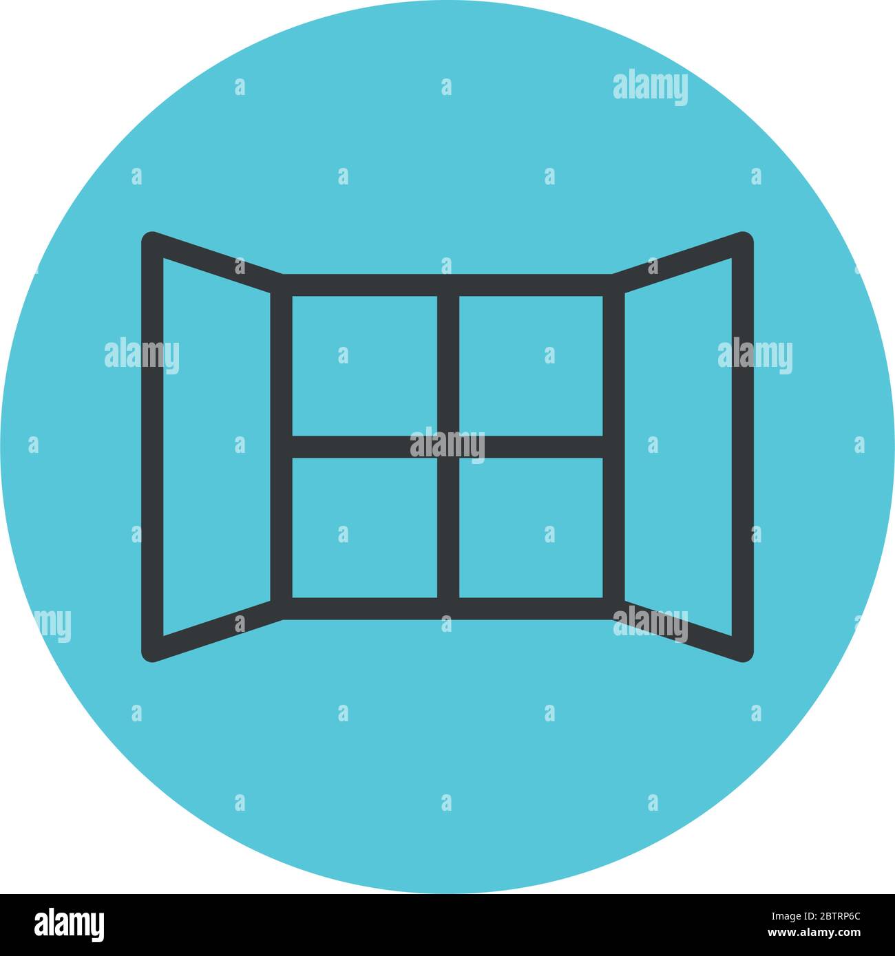 icône de fenêtre ouverte sur fond blanc, style de ligne de bloc, illustration vectorielle Illustration de Vecteur