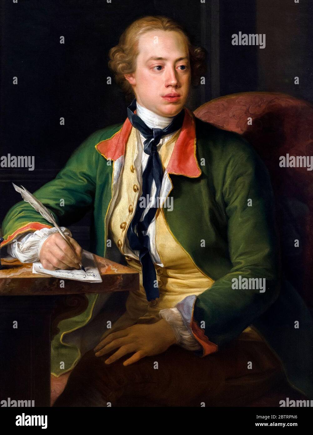 Frederick North, 2e comte de Guilford (Lord North : 1732-1792), portrait de Pompeo Batoni, huile sur toile, 1752-56. Banque D'Images