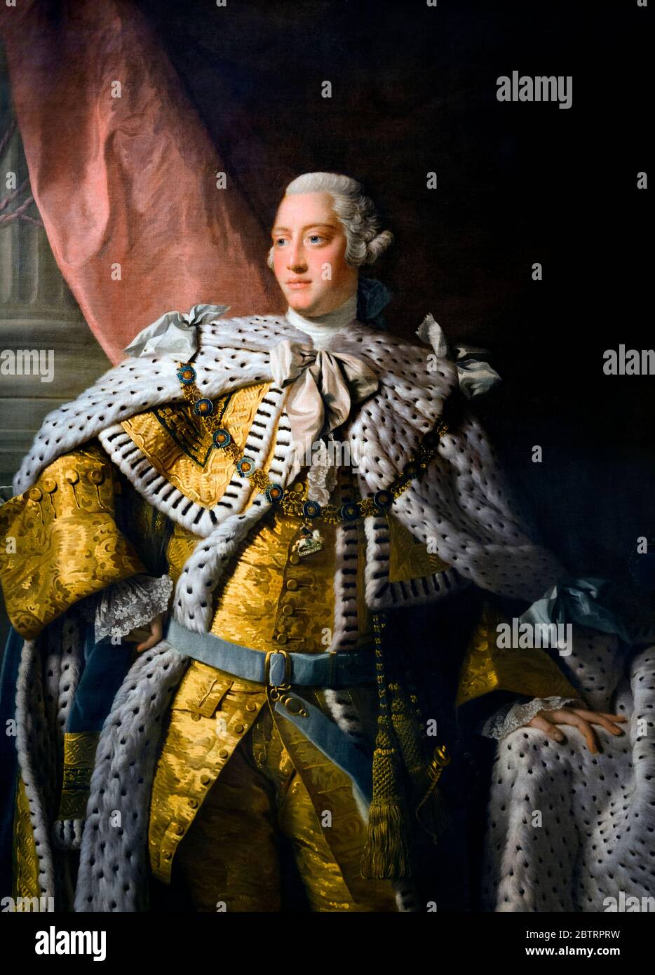 George III (1738-1820).Portrait du roi George III en robes de Coronation, peinture par Allan Ramsay (1713-1784) et studio, huile sur toile, vers 1761-62 Banque D'Images