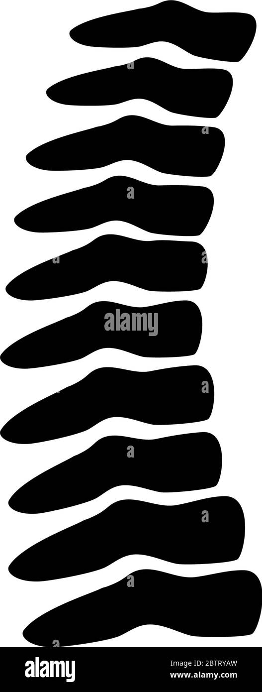 Rachis orthopédique, squelette humain, vertèbres. Illustration de l'icône vecteur plat. Symbole noir simple sur fond blanc. Rachis, squelette humain, vertèbres Illustration de Vecteur