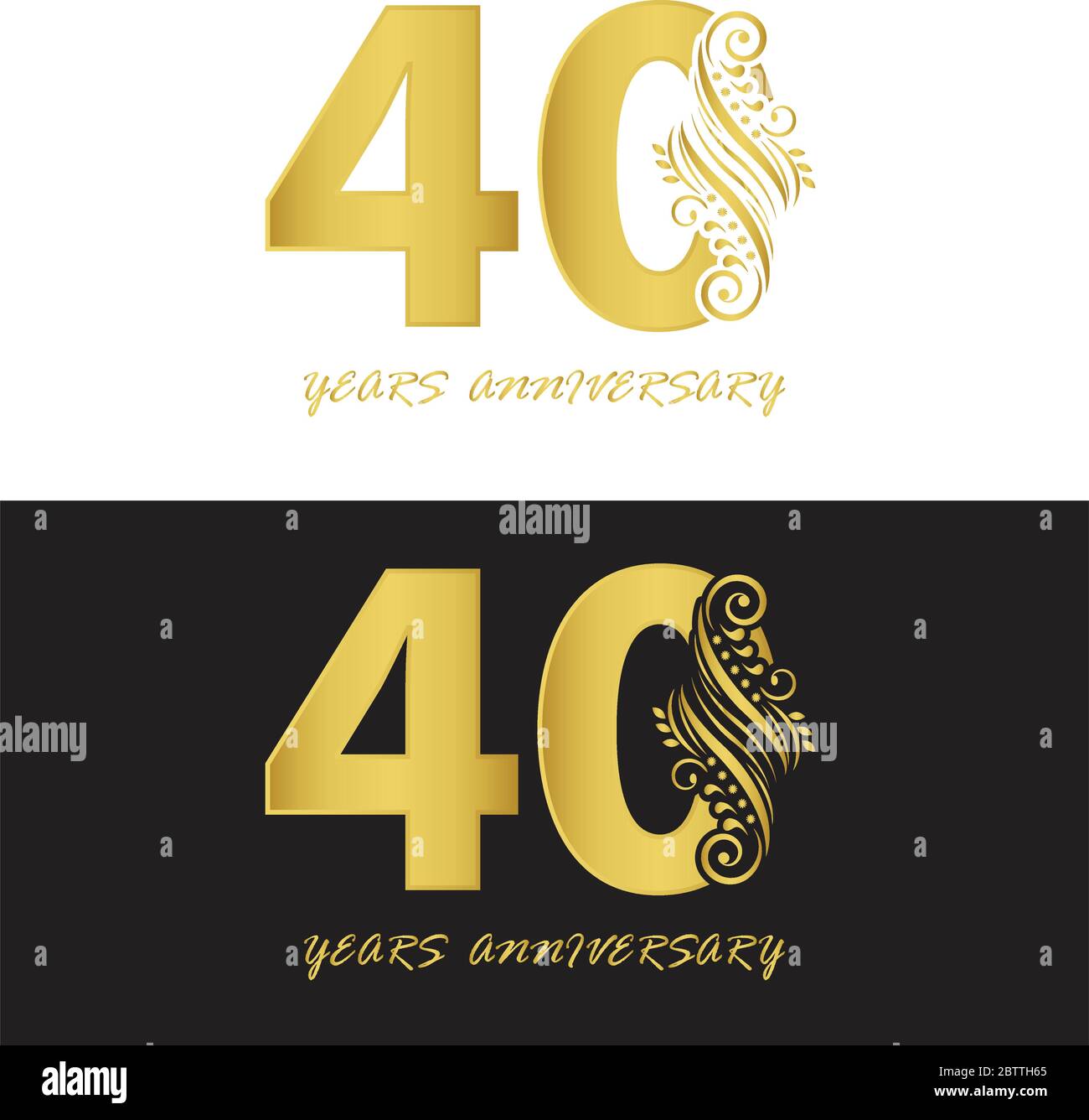 Vecteur Anniversaire 40 Ans Style Pour La Fete Modele De Logo Image Vectorielle Stock Alamy