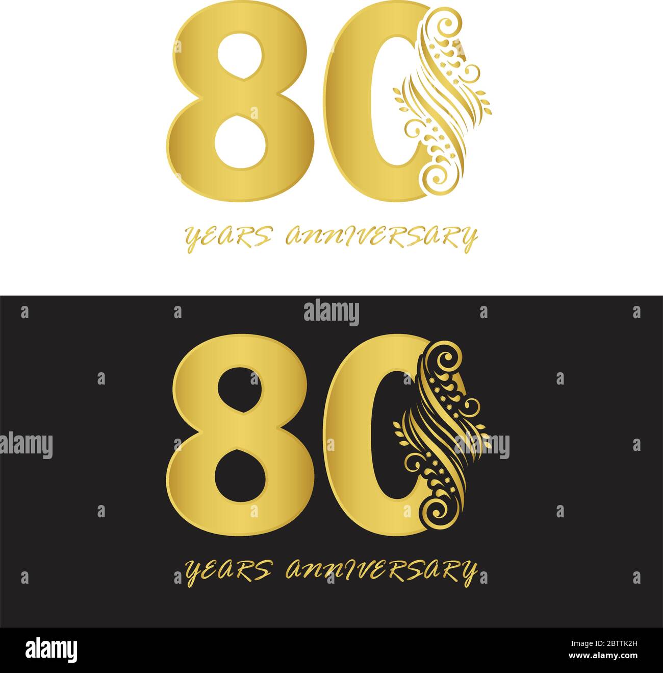 Vecteur Anniversaire 80 Ans Style Pour La Fete Modele De Logo Image Vectorielle Stock Alamy