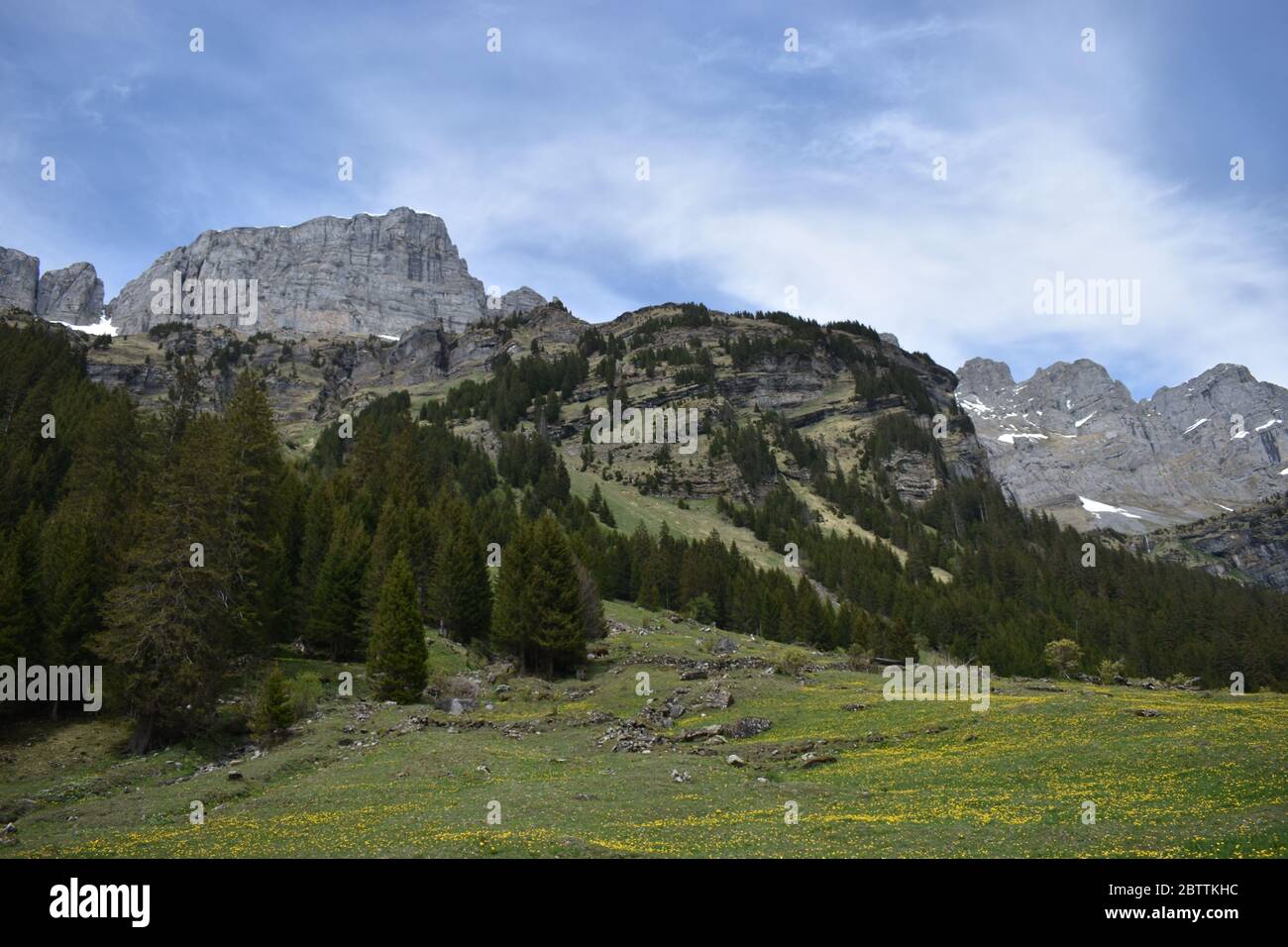 Vue imprenable sur la montagne à Klausenpass en Suisse Banque D'Images