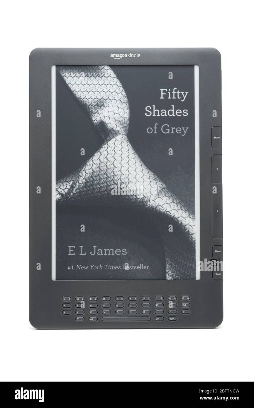 Cinquante nuances de gris, E.L. Livre James sur Kindle Banque D'Images