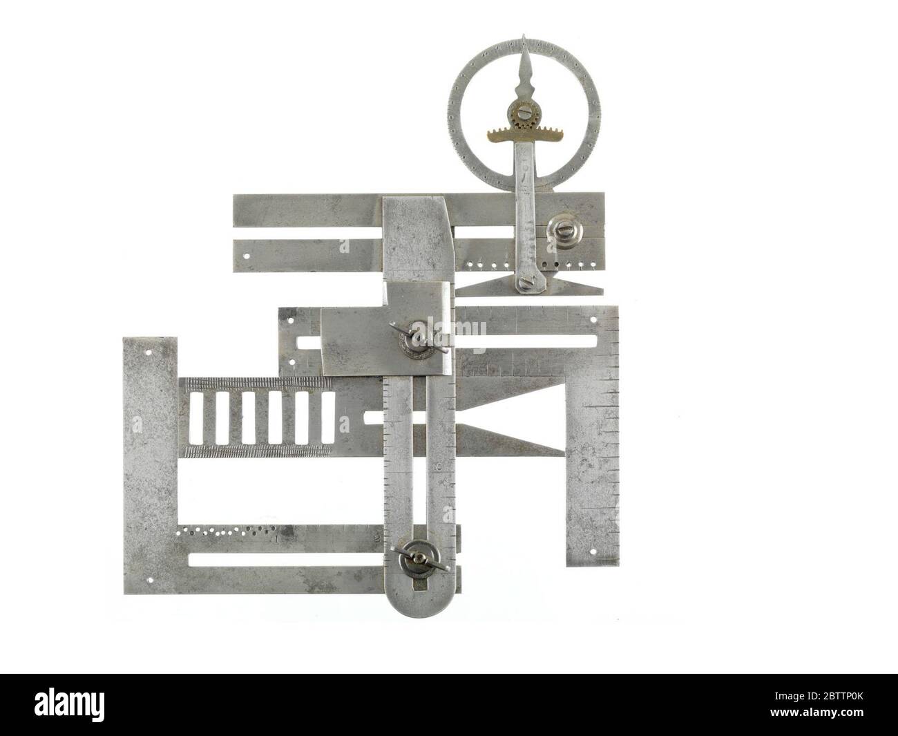 Modèle de brevet d'outil de combinaison de menuisiers. Cet outil combiné biseauté et carré d'essai a servi de modèle pour la demande de brevet numéro 70,547 présentée par John Graham de Ludlow, Vermont, le 5 novembre 1867. Banque D'Images