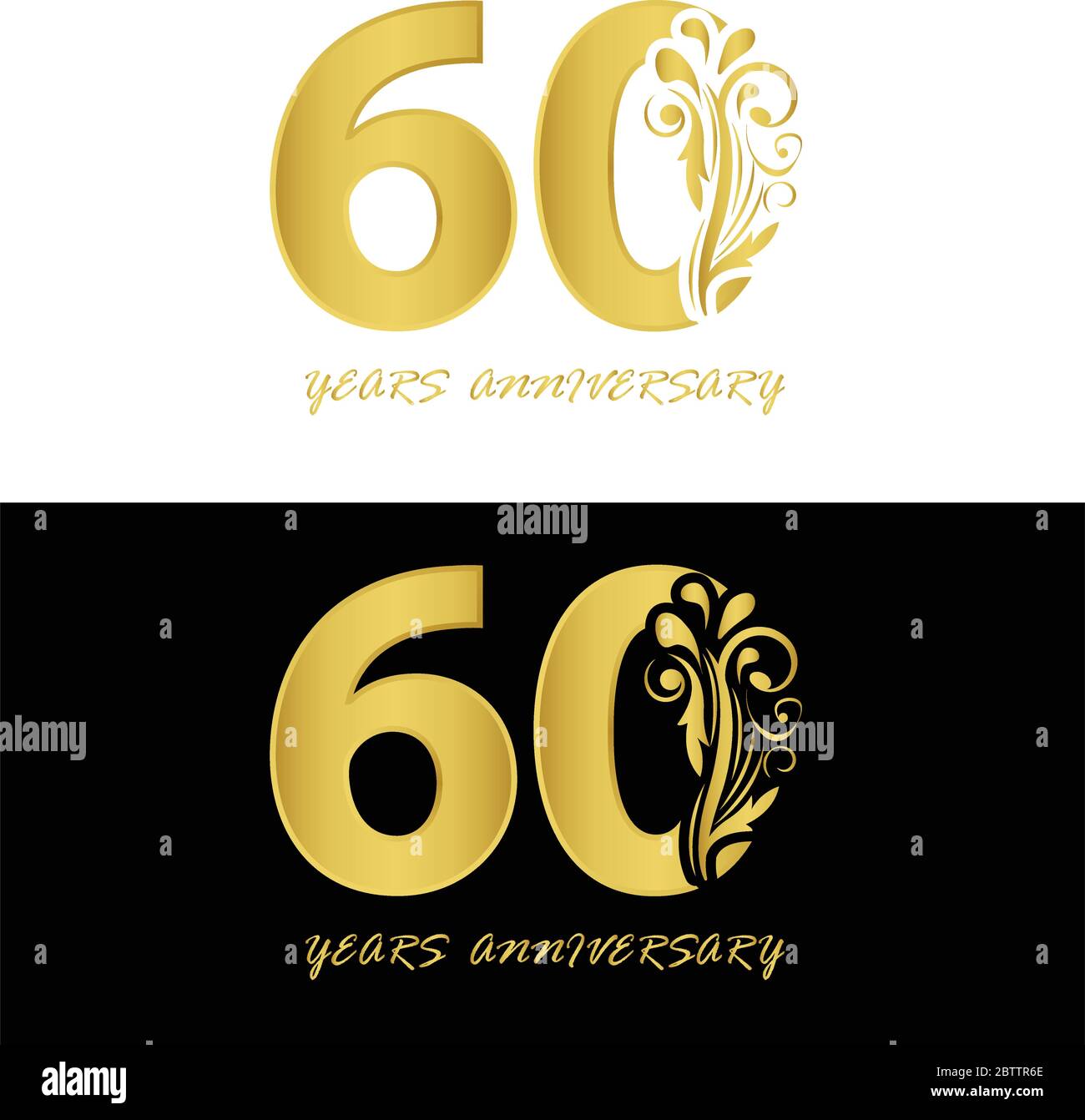 vecteur anniversaire 60 ans, style pour la fête, modèle de logo Illustration de Vecteur