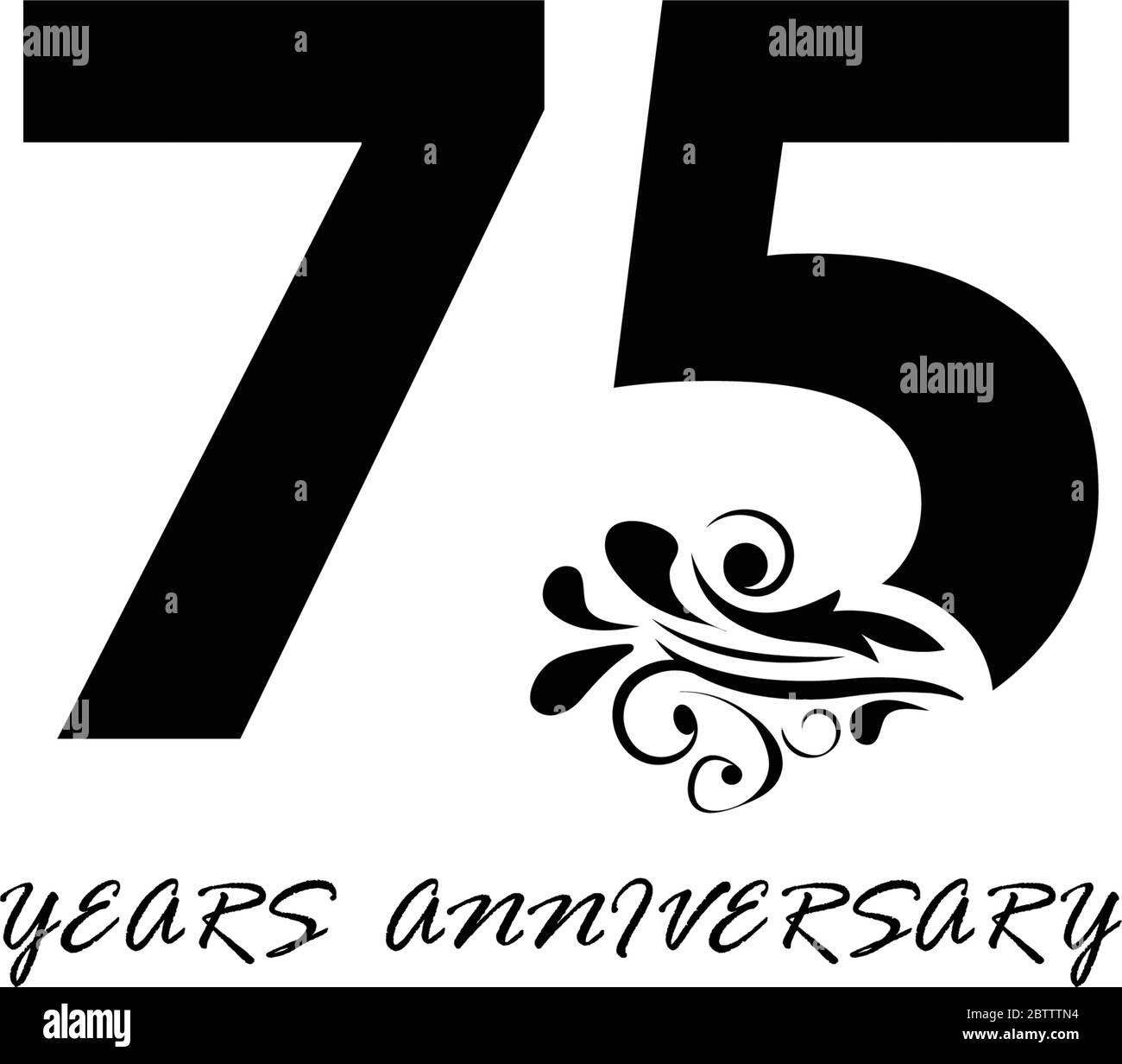 Vecteur Anniversaire 75 Ans Style Pour La Fete Modele De Logo Image Vectorielle Stock Alamy