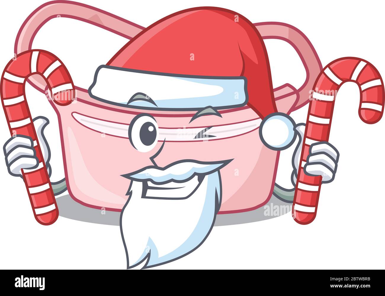 Sympa femmes sac à la taille habillé de personnage de Santa Cartoon avec bonbons de Noël Illustration de Vecteur