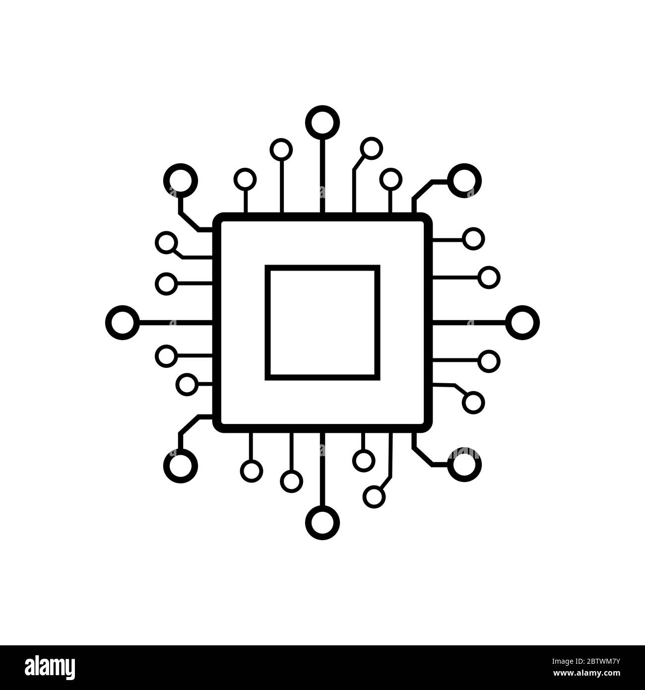 Icône de vecteur de puce de processeur numérique. Technologie Illustration de Vecteur