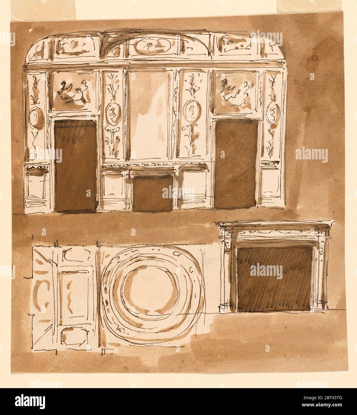 Design pour un intérieur de salon. Recherche en ProgressDesigns pour un intérieur de salon. Banque D'Images